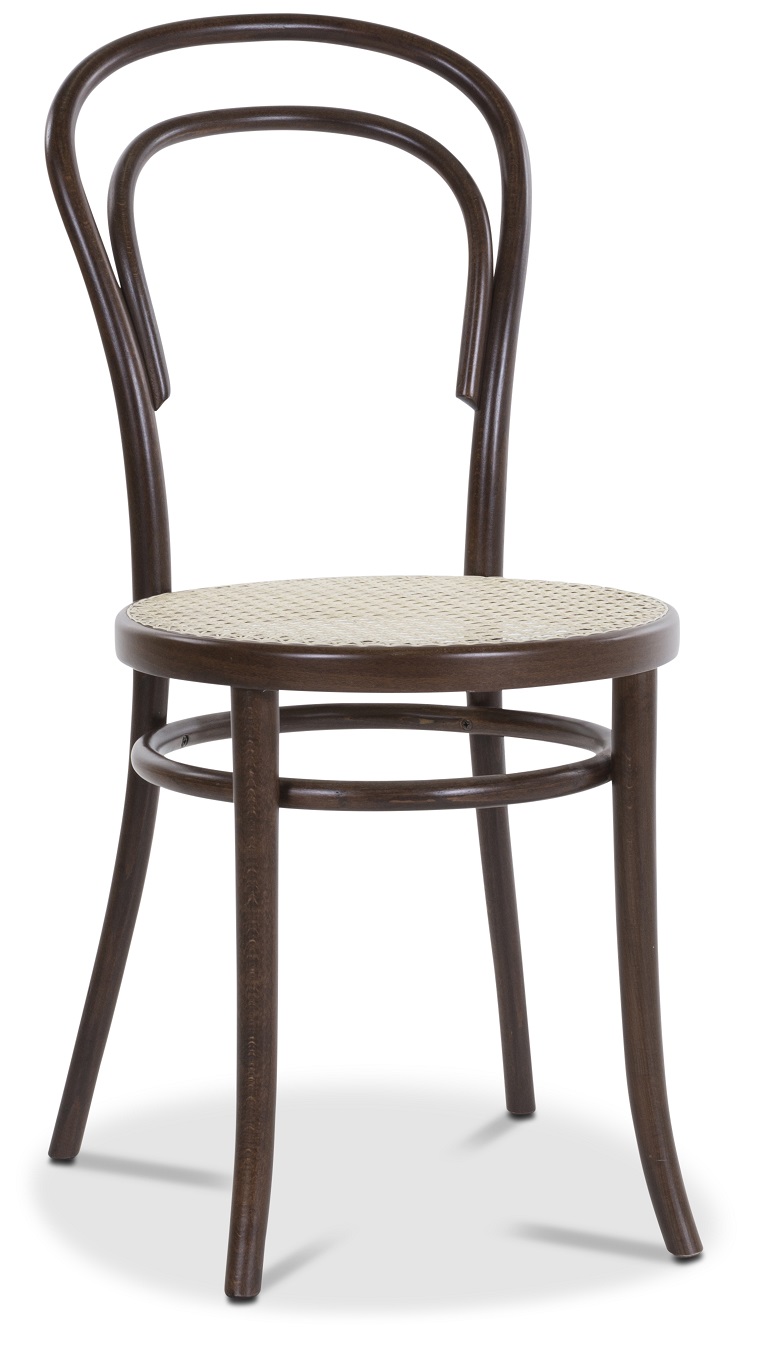 Biegeholz Stuhl No14 Klassiker - braun / Rattan