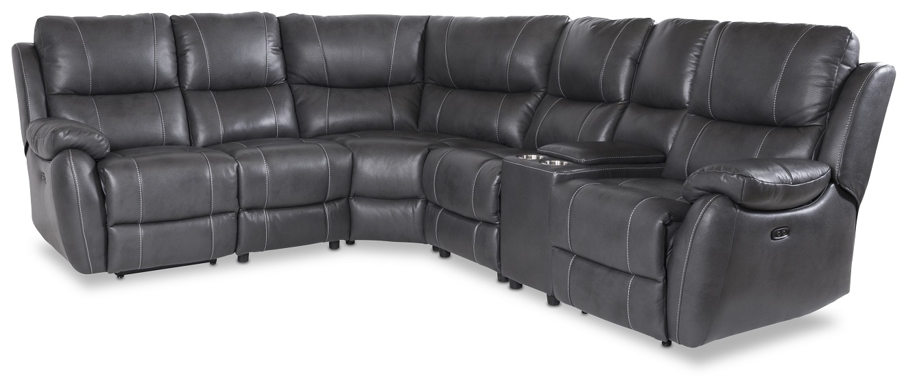 Enjoy Liege-Ecksofa - 4-Sitzer (elektrisch) in grauem Kunstleder