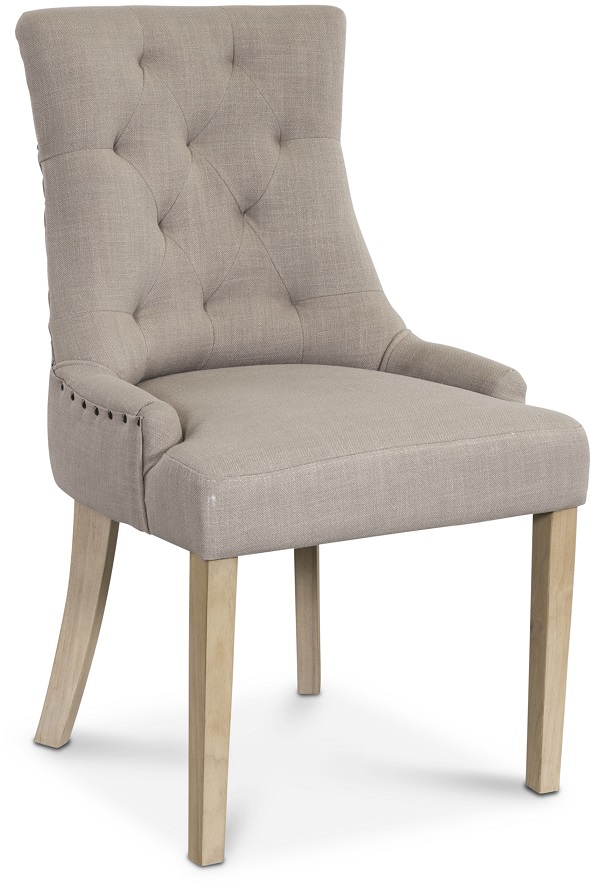 Tuva Stuhl - Beige mit antiken Beinen + M�belf��e