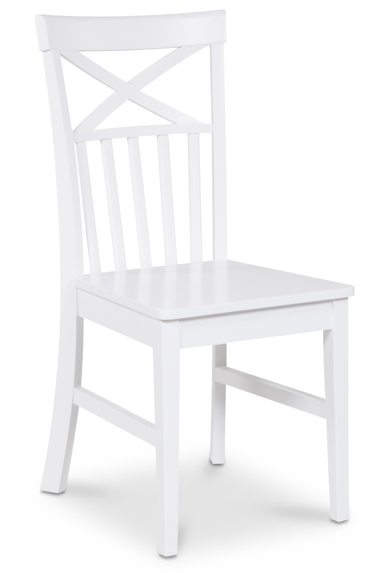 Mellby Esszimmerstuhl mit Kreuzlehne - Weiß + Möbelreinigung Mellby Esszimmerstuhl mit Kreuzlehne - Weiß + Möbelreinigung