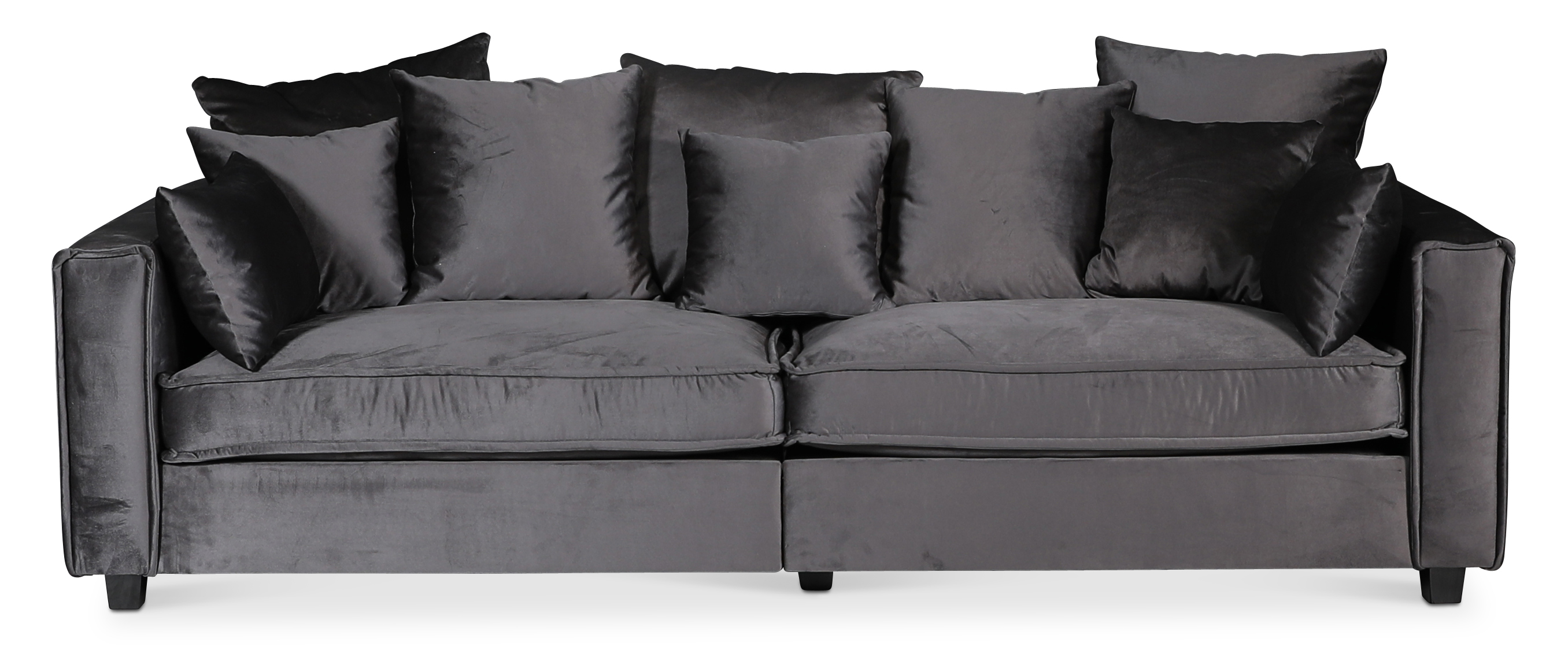 Brandy Loungesofa 3-Siter Sofa - dunkelgrau (Samt) Brandy Loungesofa 3-Siter Sofa - dunkelgrau (Samt)