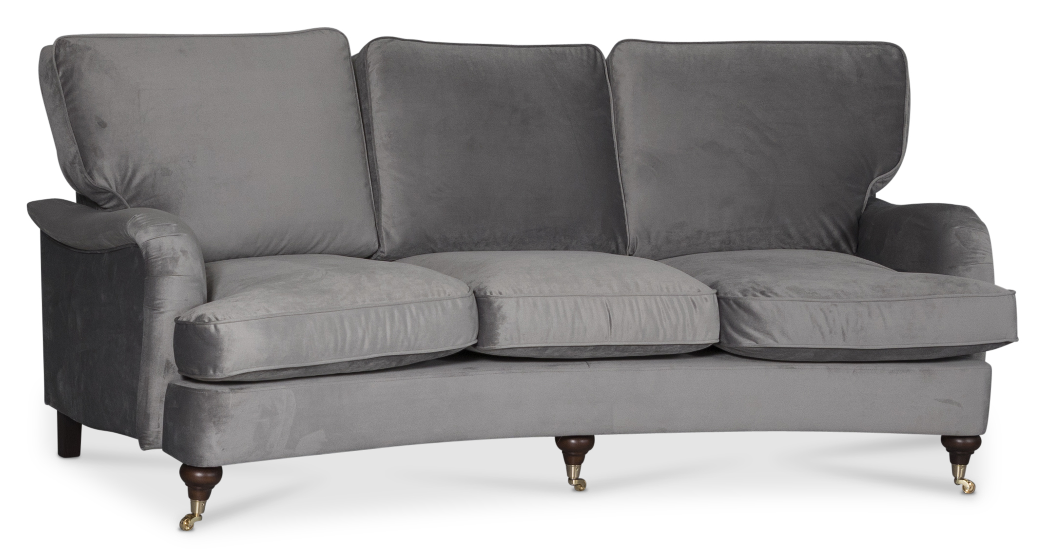 Howard Watford Deluxe 4-Sitzer, geschwungenes Sofa - grauer Samt Howard Watford Deluxe 4-Sitzer, geschwungenes Sofa - grauer Samt