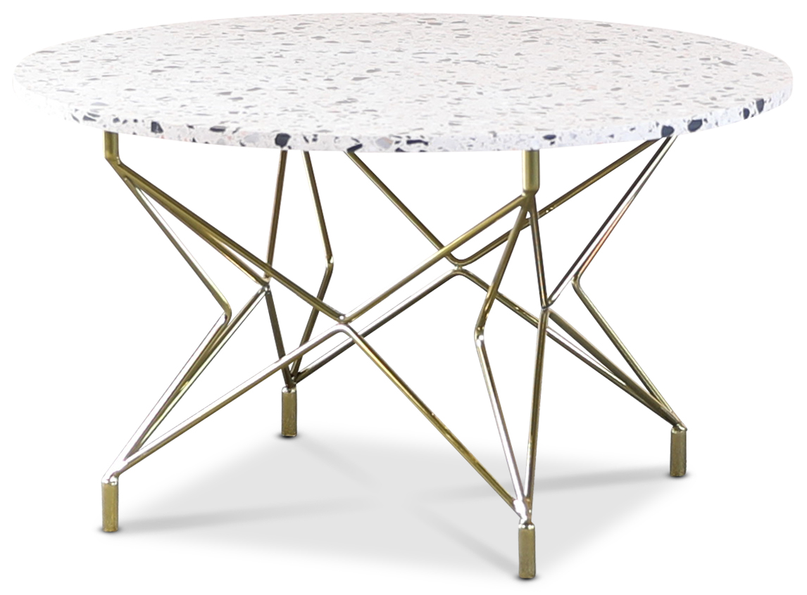 Terrazzo runder Couchtisch Ø80 cm - Cosmos Terrazzo & Untergestell Star Messing Terrazzo runder Couchtisch Ø80 cm - Cosmos Terrazzo & Untergestell Star Messing