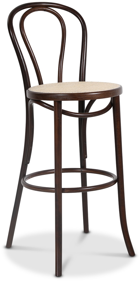 Biegeholz Barstuhl No 18 - Walnuss / Rattan Biegeholz Barstuhl No 18 - Walnuss / Rattan