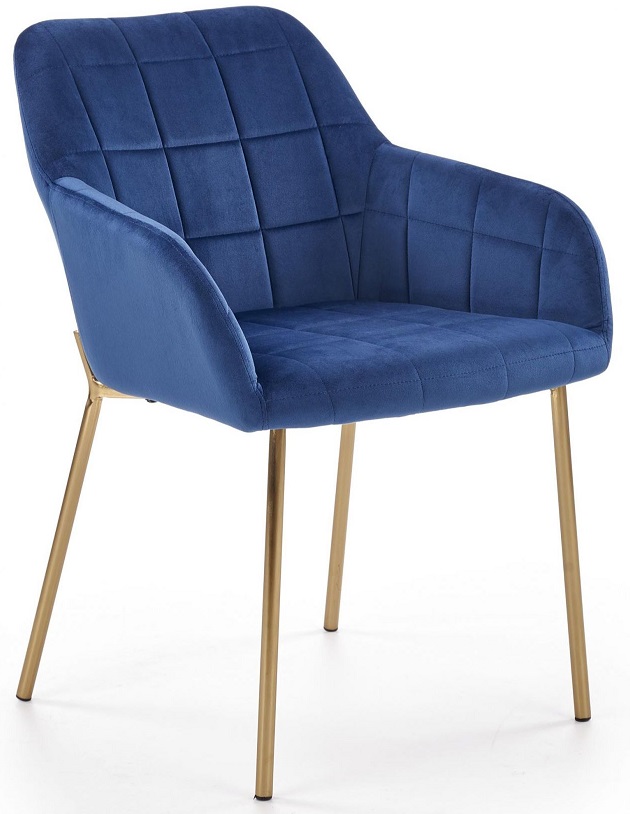 Signe Esszimmerstuhl - Blau (Samt) / Messing Signe Esszimmerstuhl - Blau (Samt) / Messing