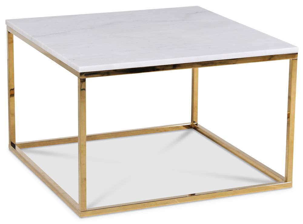 Accent Couchtisch 75 - Wei�er Marmor / Helles Messing