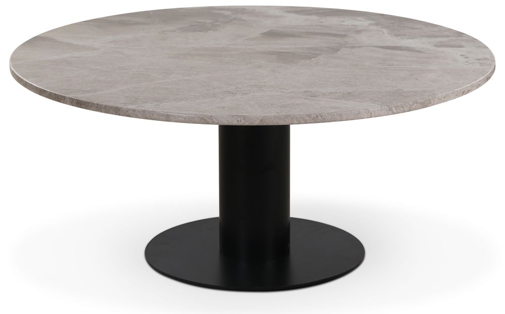 Next 105 runder Couchtisch - Schwarz / Marmor (Silber)