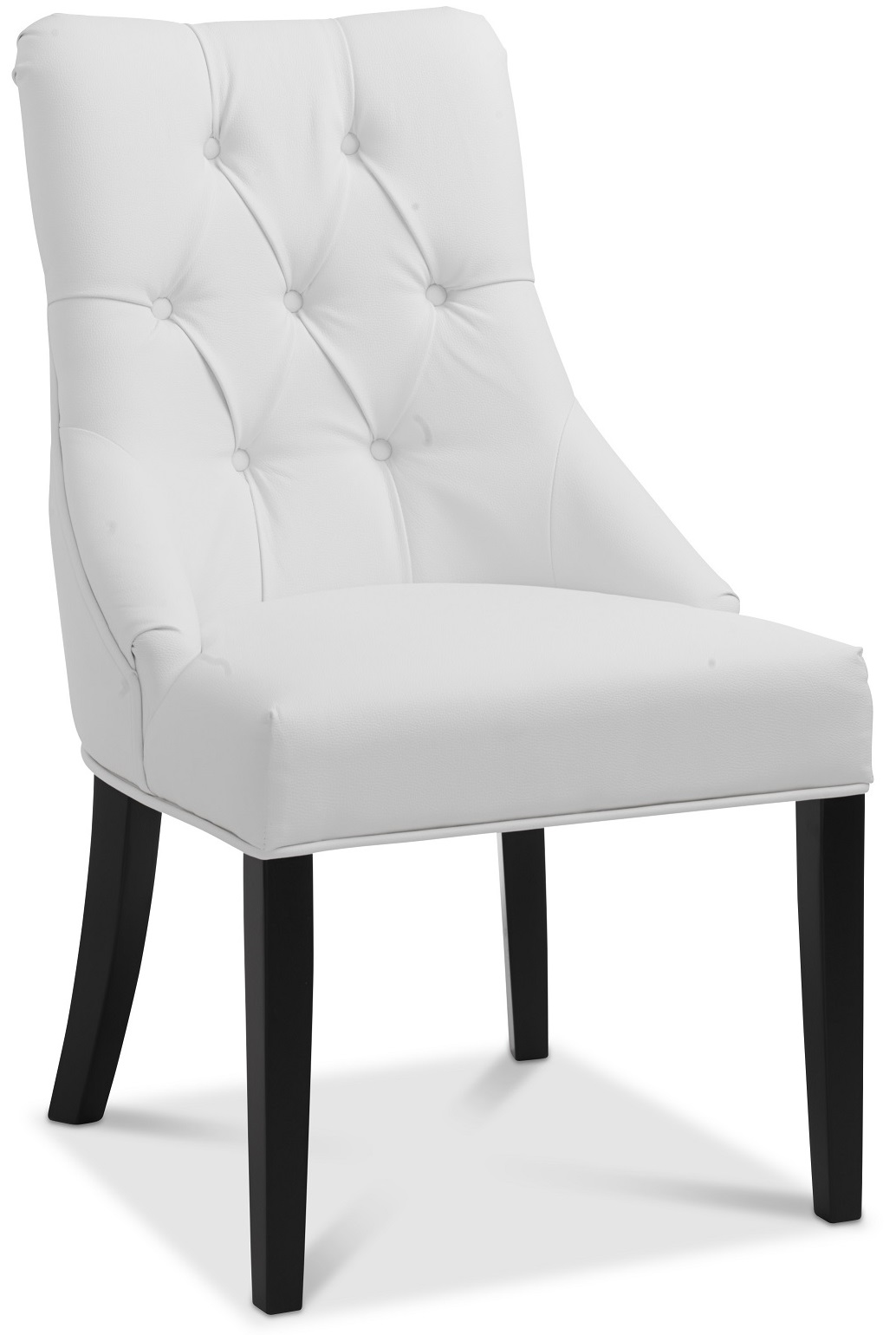 Tuva Esszimmerstuhl deluxe - Wei�es Kunstleder / Schwarze Beine