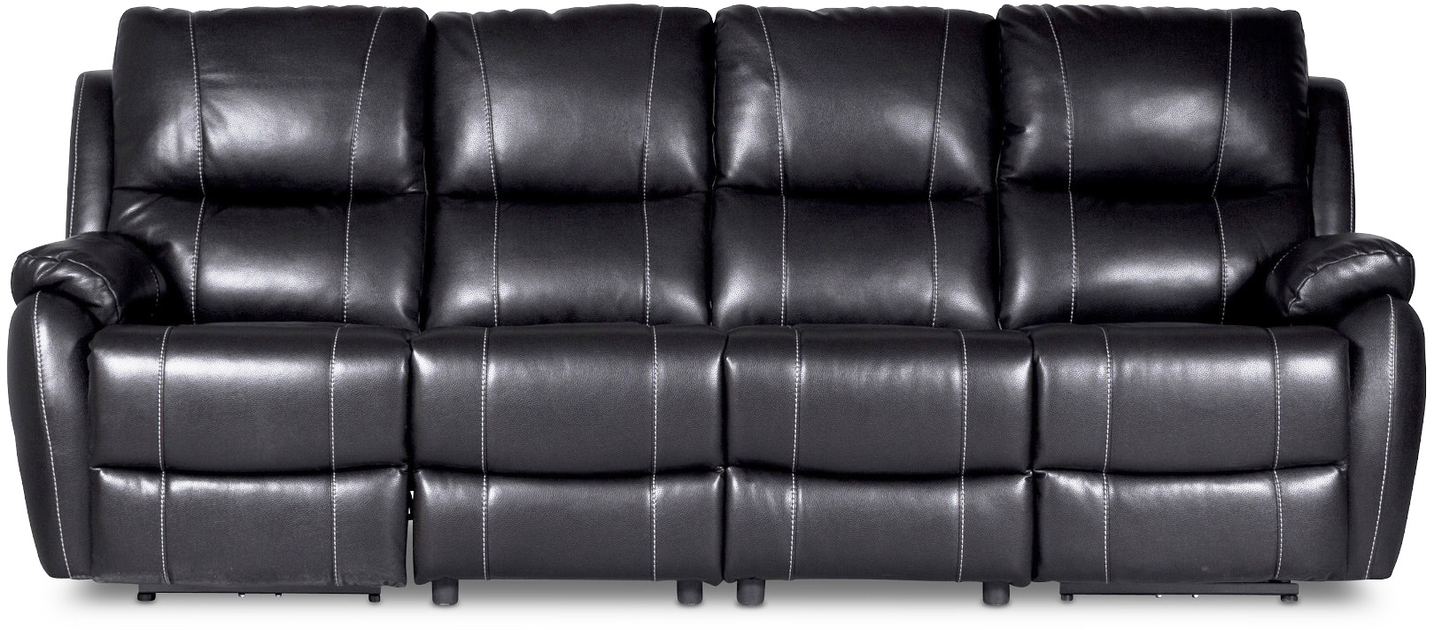 Enjoy Chicago Liegesofa (Biosofa) - 4-Sitzer (elektrisch) in schwarzem Kunstleder