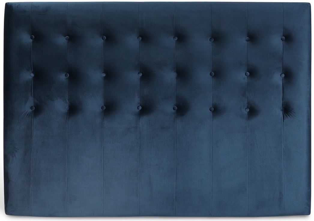 Centa Kopfteil mit Kn�pfen (blauer Samt) - Optionale Breite