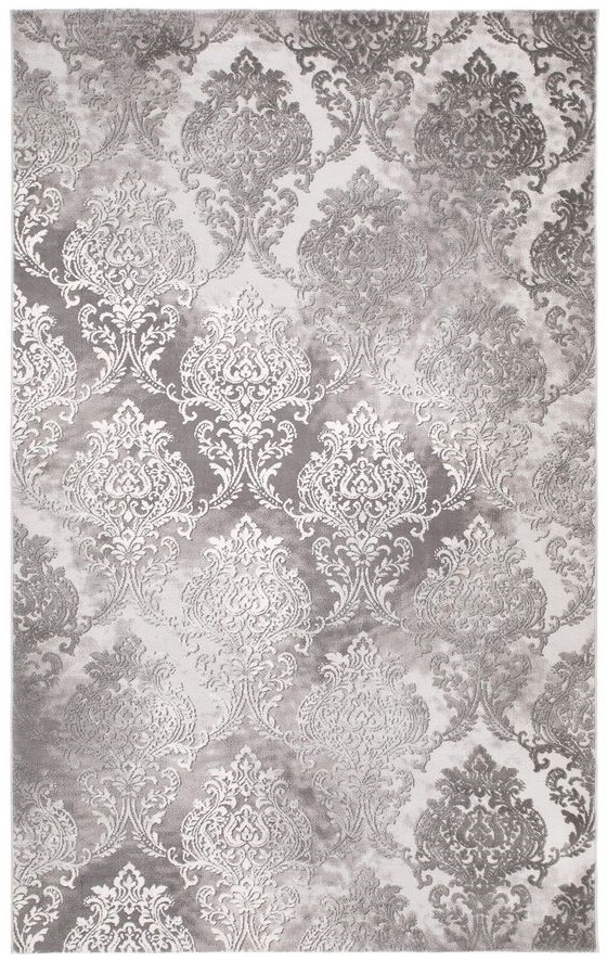 Maschinengewebter Teppich Galya Medaljong - Grau
