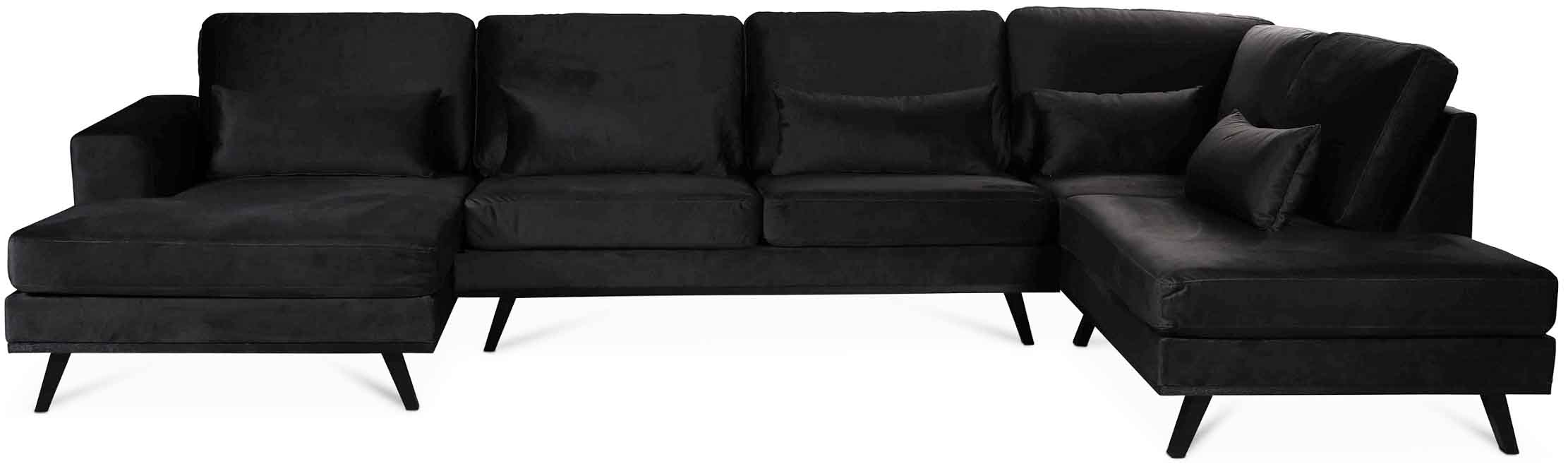 Ranger U-Sofa mit offenem Ende rechts - Anthrazitgrau (Samt)