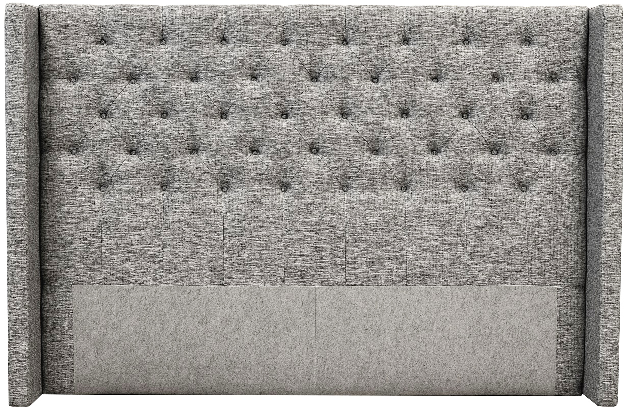 Almedal Kopfteil mit Kn�pfen (Grau Rocco281) - Beliebige Breite