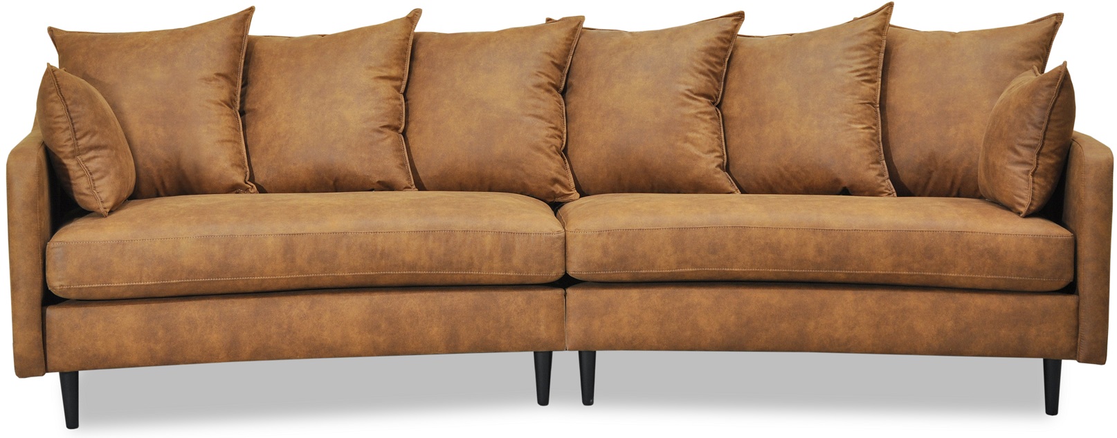 Gotland 4-Sitzer-geschwingenes Sofa 301 cm - Cognac Öko-Leder Gotland 4-Sitzer-geschwingenes Sofa 301 cm - Cognac Öko-Leder