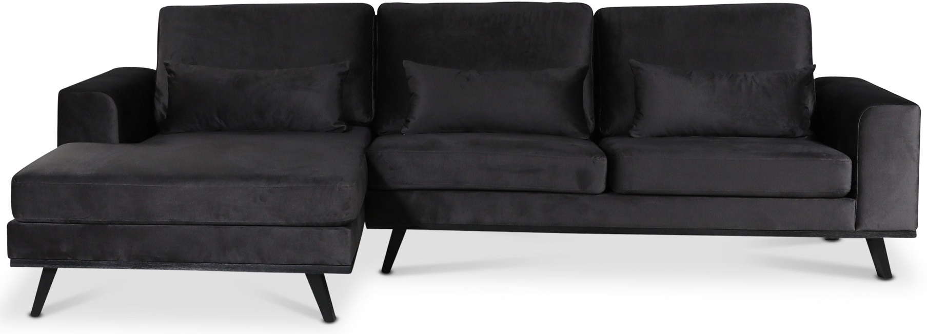 Ranger Diwansofa links - Anthrazitgrauer Samt