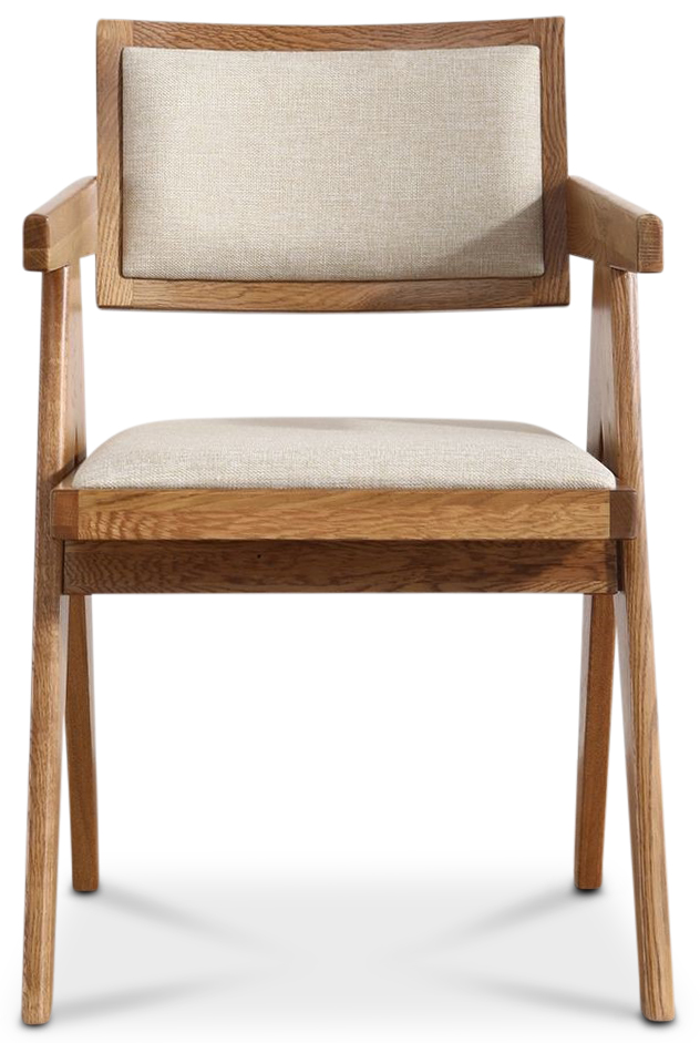 Sessel Sara aus Walnussholz mit Leinenbezug + M�belf��e