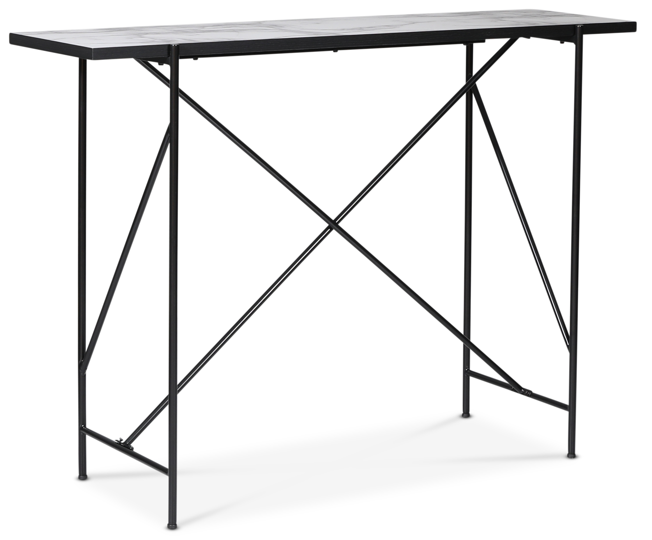 Portland Stehtisch 140 cm - Marmor/schwarz