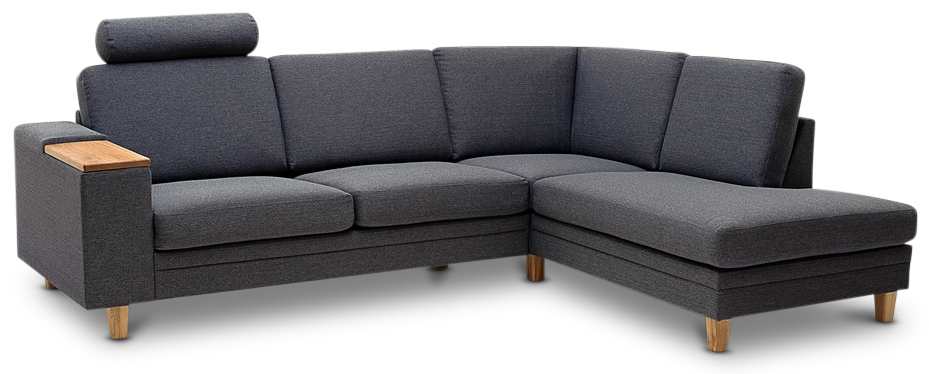 Ros� Divansofa mit offenem Ende rechts - Jede Farbe