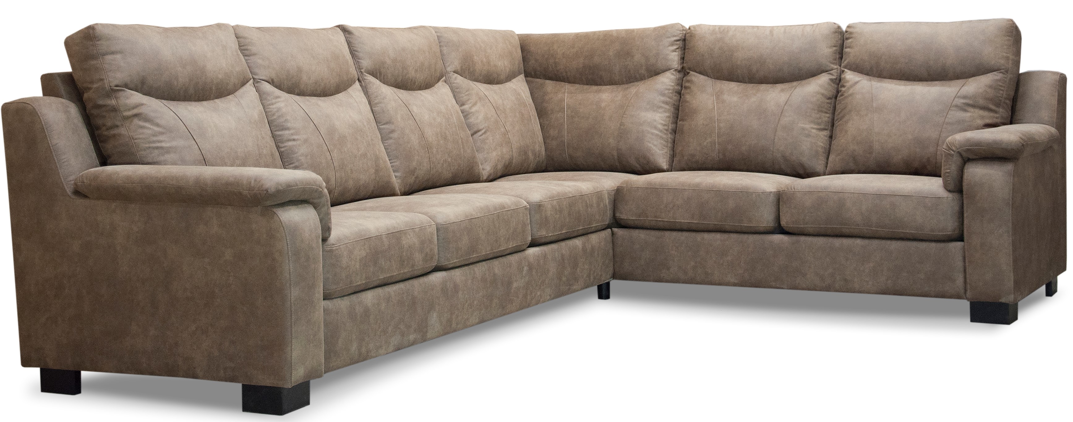 Atlas Ecksofa mit hoher R�ckenlehne (5 Personen) - Braune Lederoptik