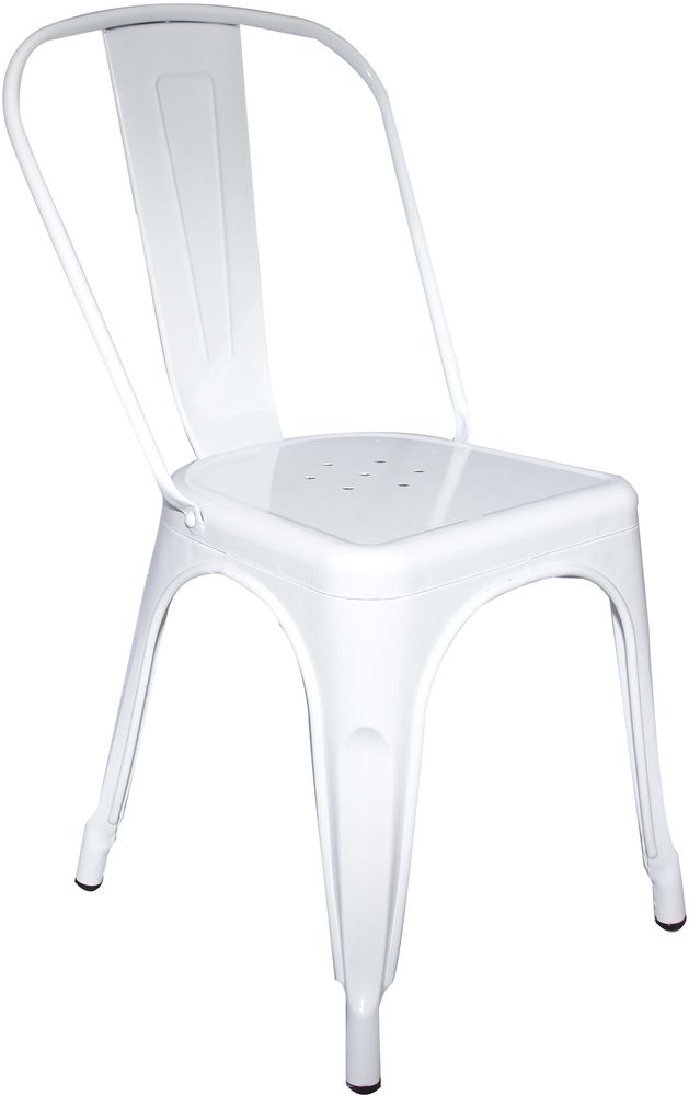 Stapelbarer Industriestuhl aus wei�em Metall