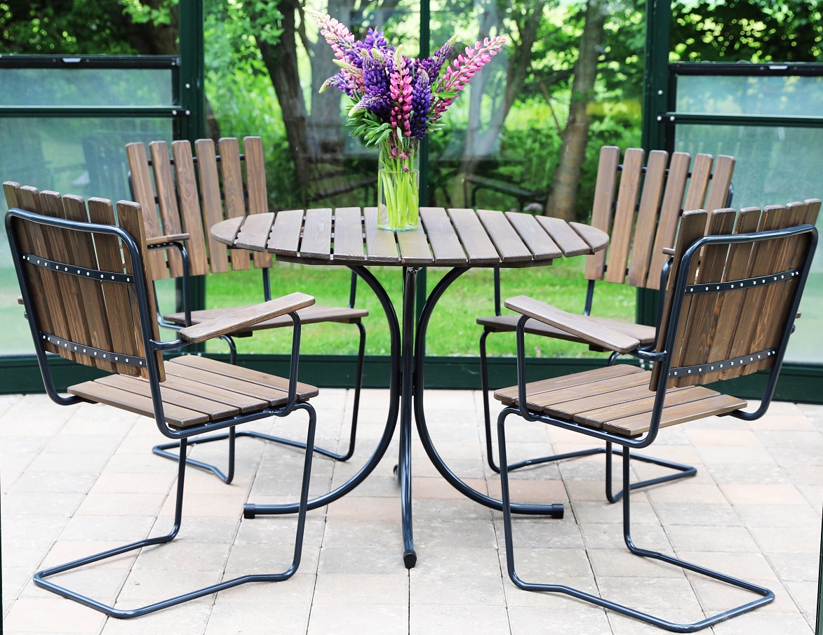 Essgruppe Vaxholm aus Federstahl (gefertigt in Europa) - Braune Kiefer + M�belreinigung