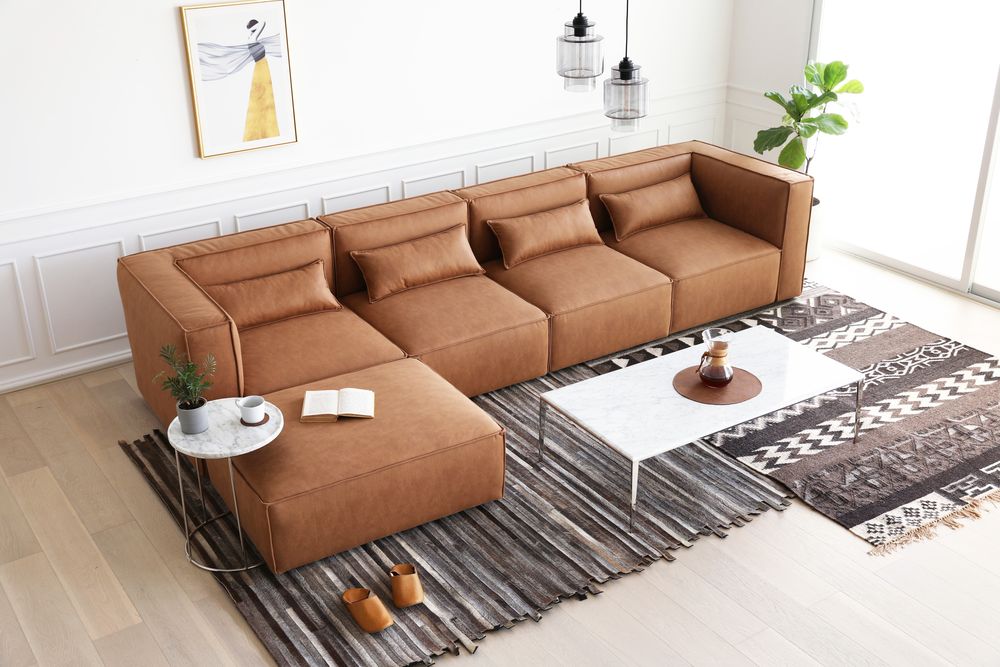 Nees Modulsofa in Cognac-Kombination 1