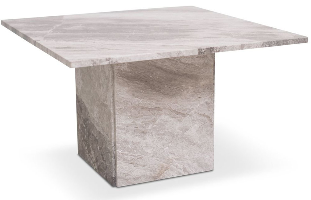 Level Couchtisch 75x75 cm - Graubeiger Marmor