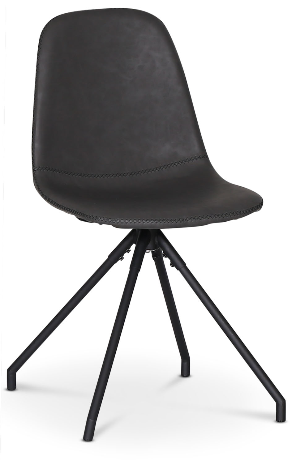 Drehbarer Esszimmerstuhl \\\"Bridge\\\" aus schwarzem PU + M�belf��e