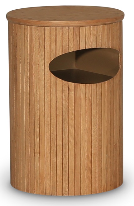 Nova runder Nachttisch mit Stauraum Eiche ge�lt + M�belf��e