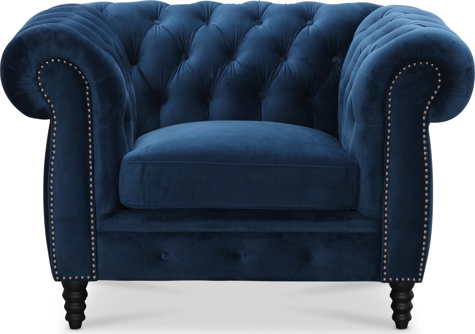 Chesterfield Cambridge Sessel - Blauer Samt