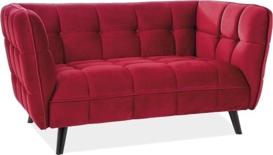 Renae 2-Sitzer-Sofa aus Wiener rotem Samt