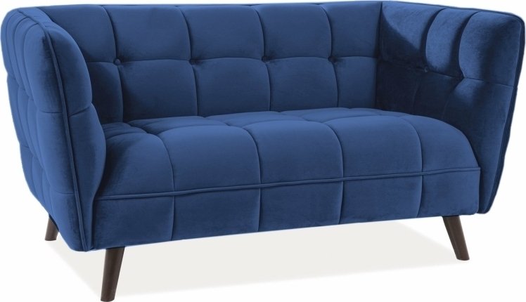 Renae 2-Sitzer-Sofa aus blauem Samt