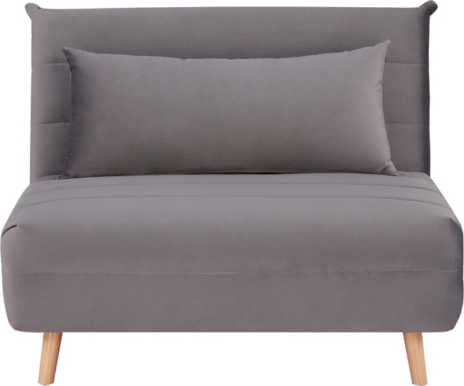 Spike-Sessel aus grauem Samt