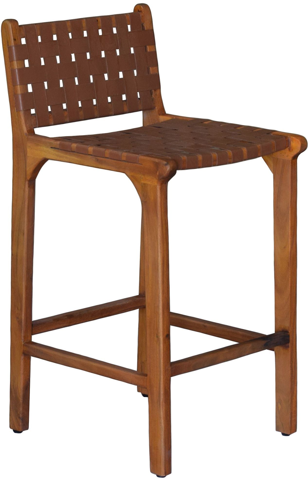 Porto Bello Barhocker Teak / Anilinleder + M�belf��e