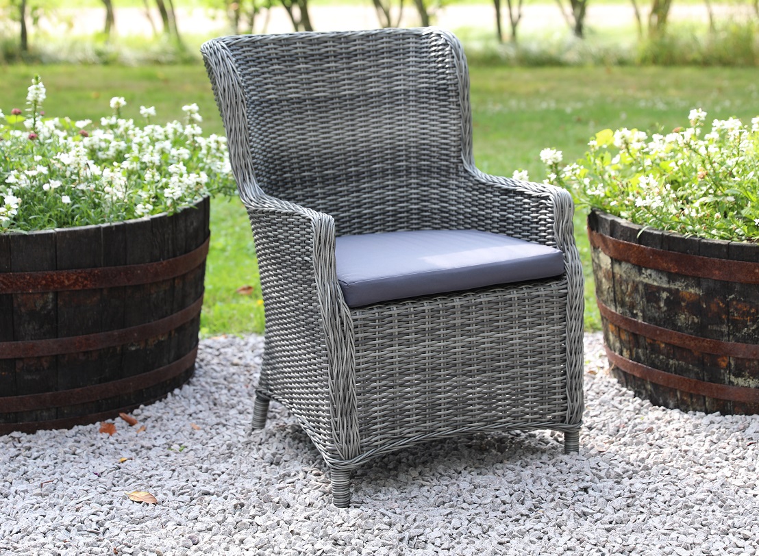 Grauer Gartensessel mit Kissen - Jacksonville