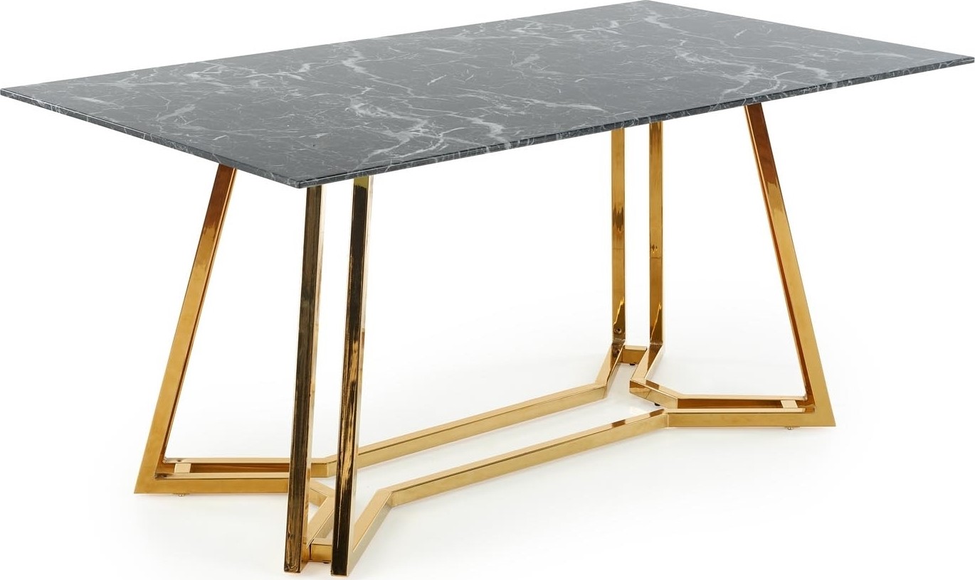 Juke Esstisch 160x90 cm - Schwarzer Marmor/Gold