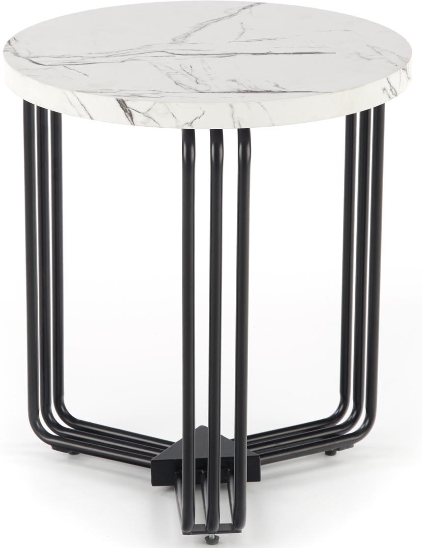 Tisvilde Couchtisch �40 cm - Wei�er Marmor/Schwarz