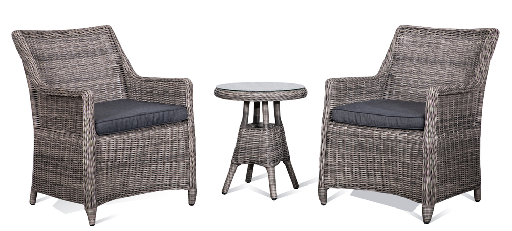 Gr�nna Gartenm�belgruppe - Sessel mit Tisch + M�belf��e