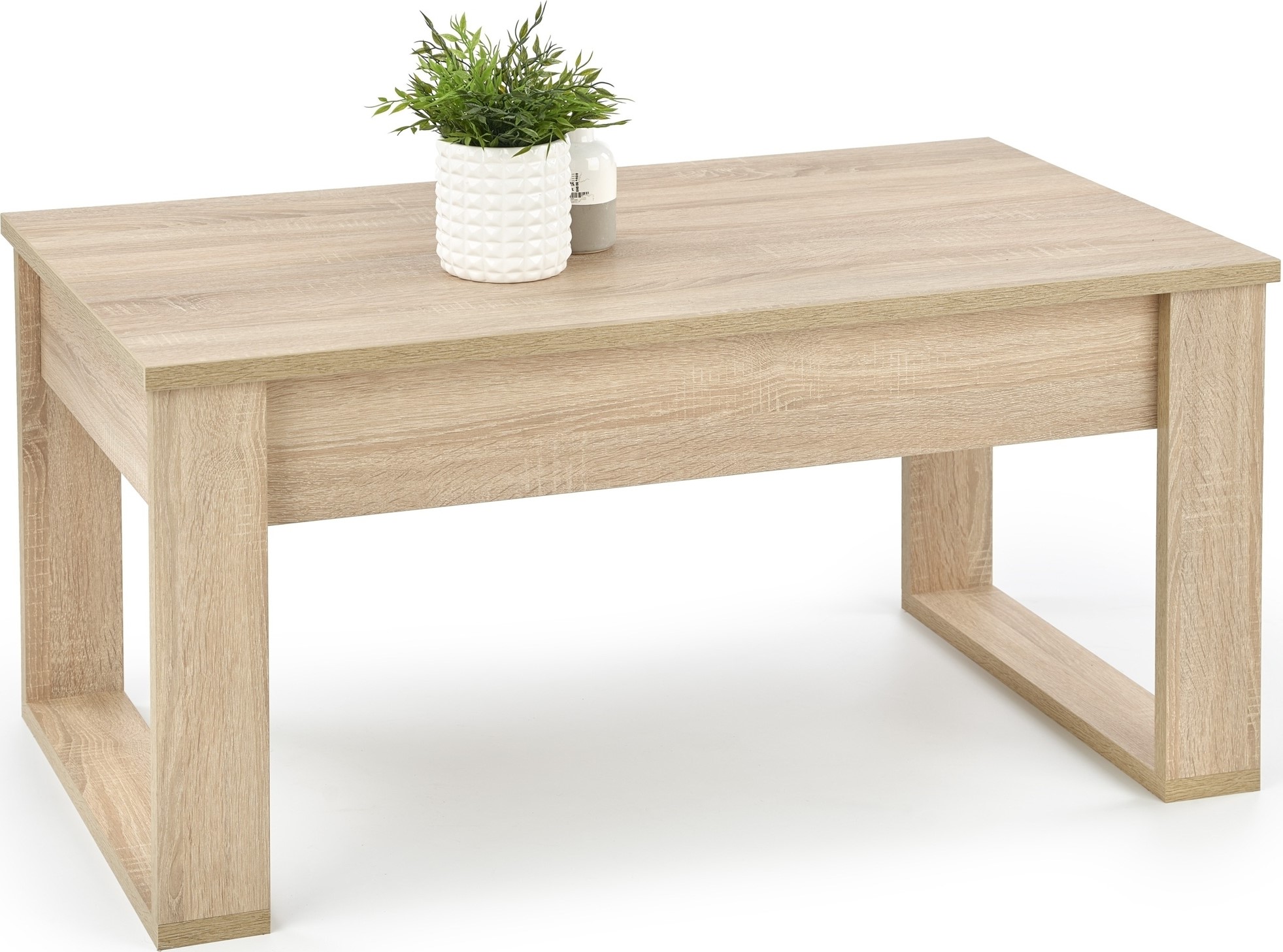 Couchtisch mit Schubladen 110x 60 cm Eiche hell + M�belf��e