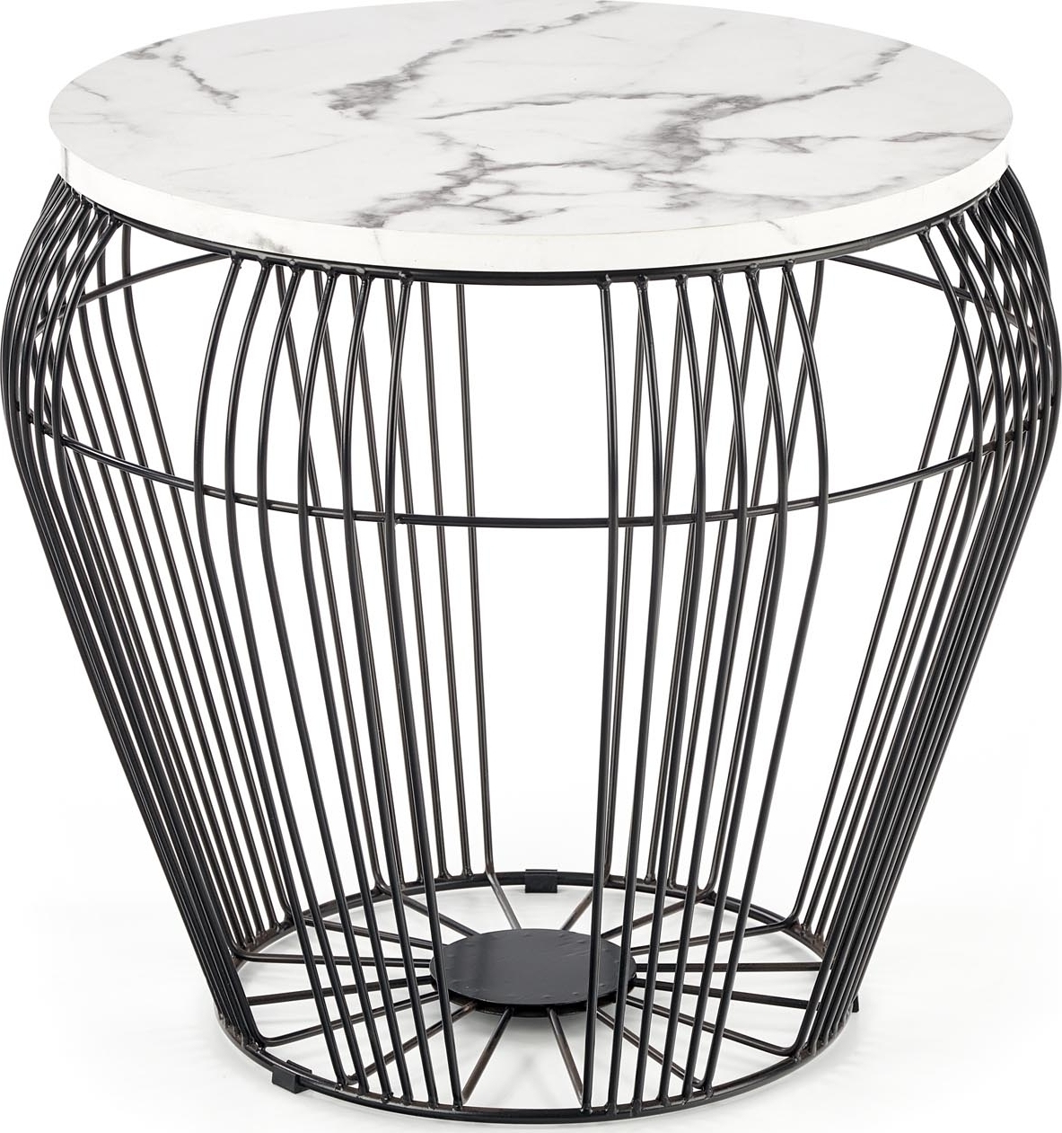 Grande Couchtisch Ø56 cm - Weißer Marmor/Schwarz Grande Couchtisch Ø56 cm - Weißer Marmor/Schwarz