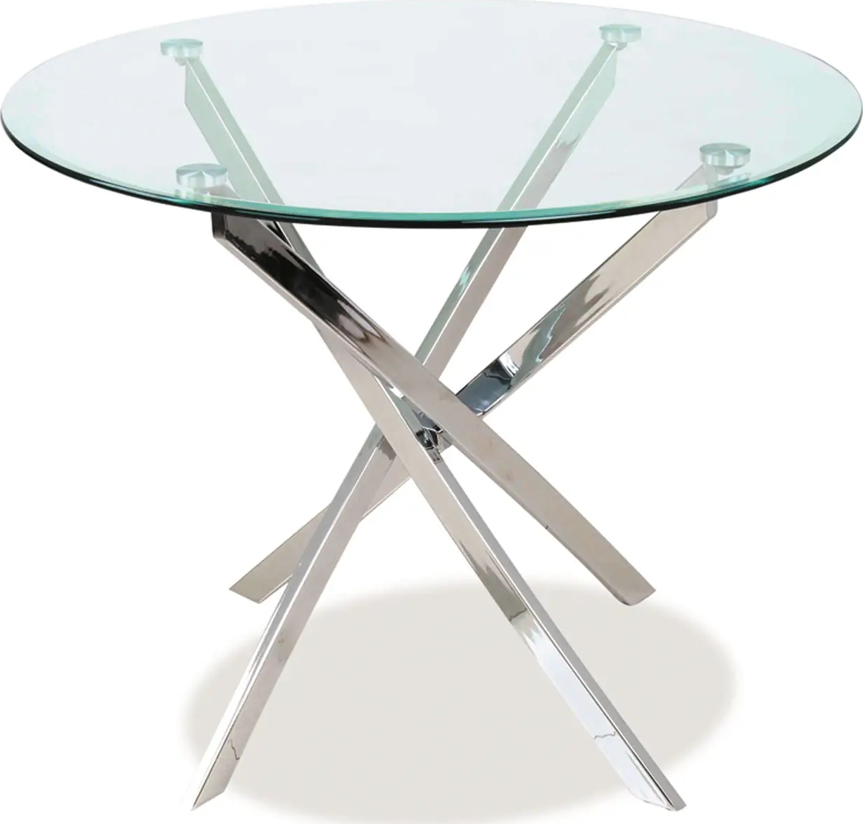 Charlotte runder Esstisch �90 cm - Chrom / Glas + M�belf��e