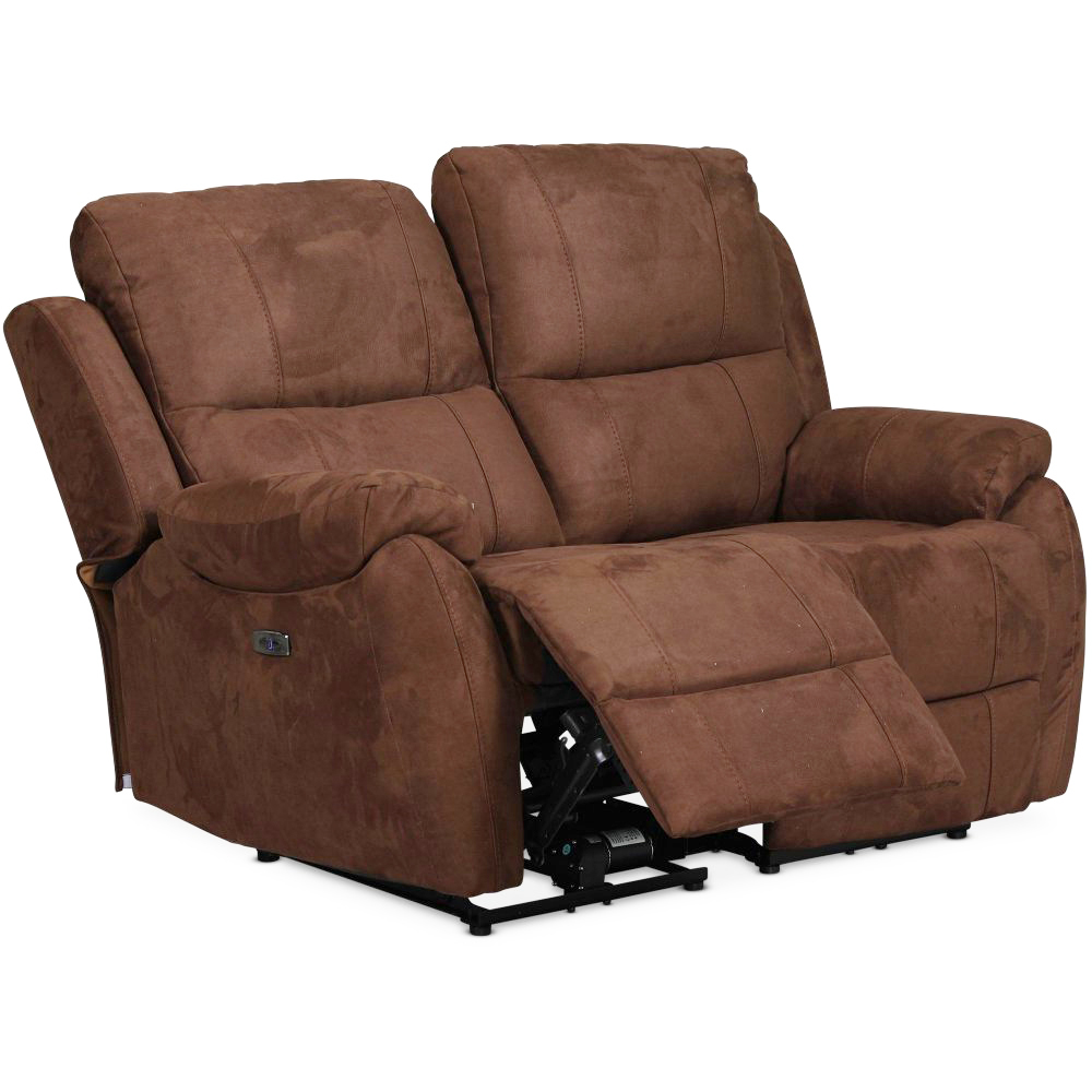 Enjoy Hollywood Relaxsofa - 2-Sitzer (elektrisch) aus braunem Mikrofaserstoff Enjoy Hollywood Relaxsofa - 2-Sitzer (elektrisch) aus braunem Mikrofaserstoff
