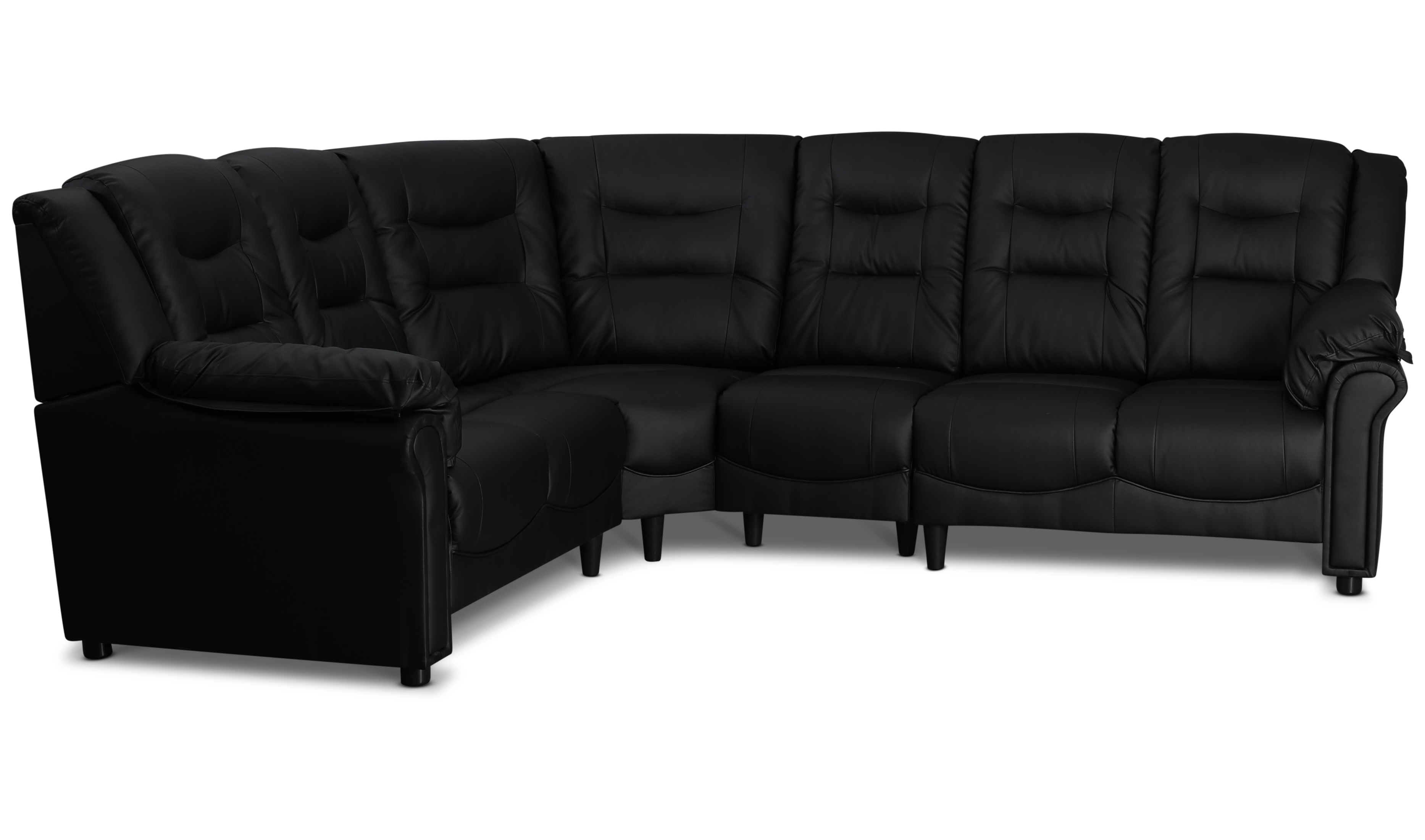 Peking Ecksofa - schwarzes Kunstleder