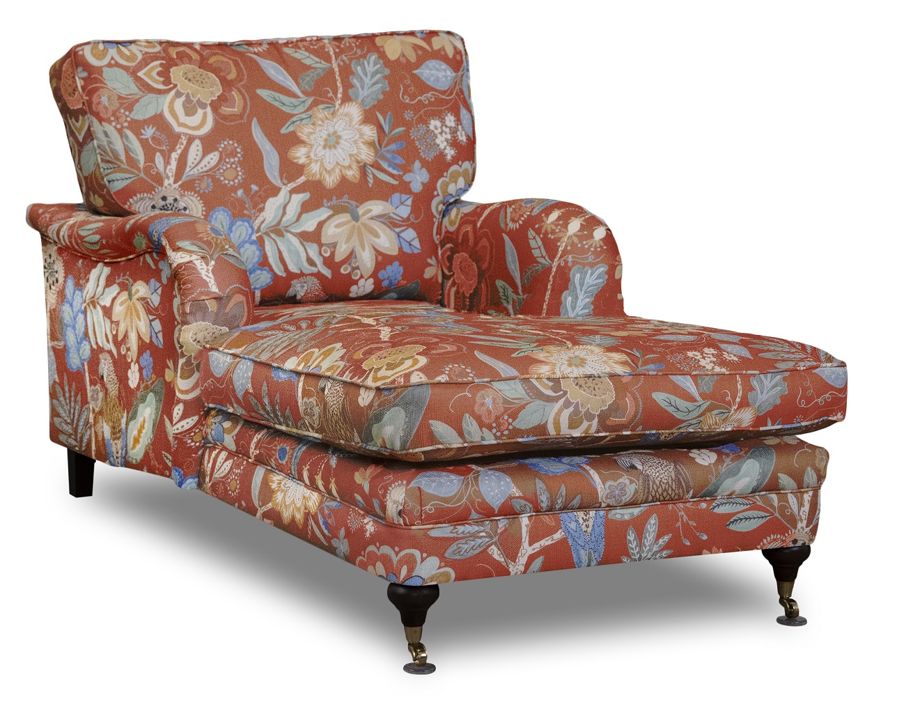 Howard Spirit Diwansessel aus floralem Stoff - Eden Parrot Terracotta