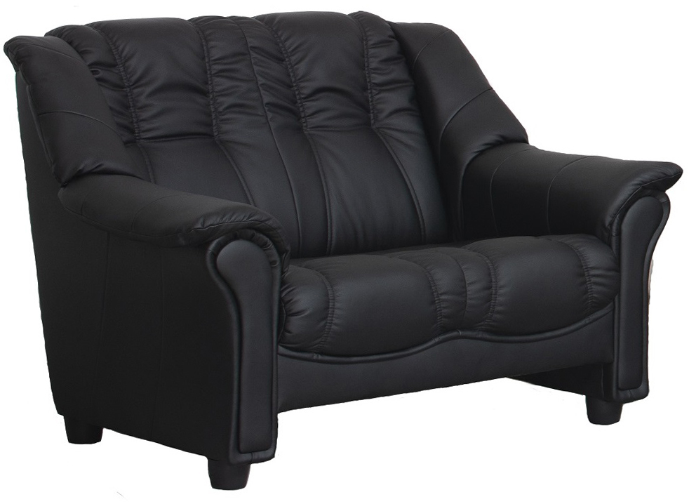 Rom 2-Sitzer-Sofa aus schwarzem PU