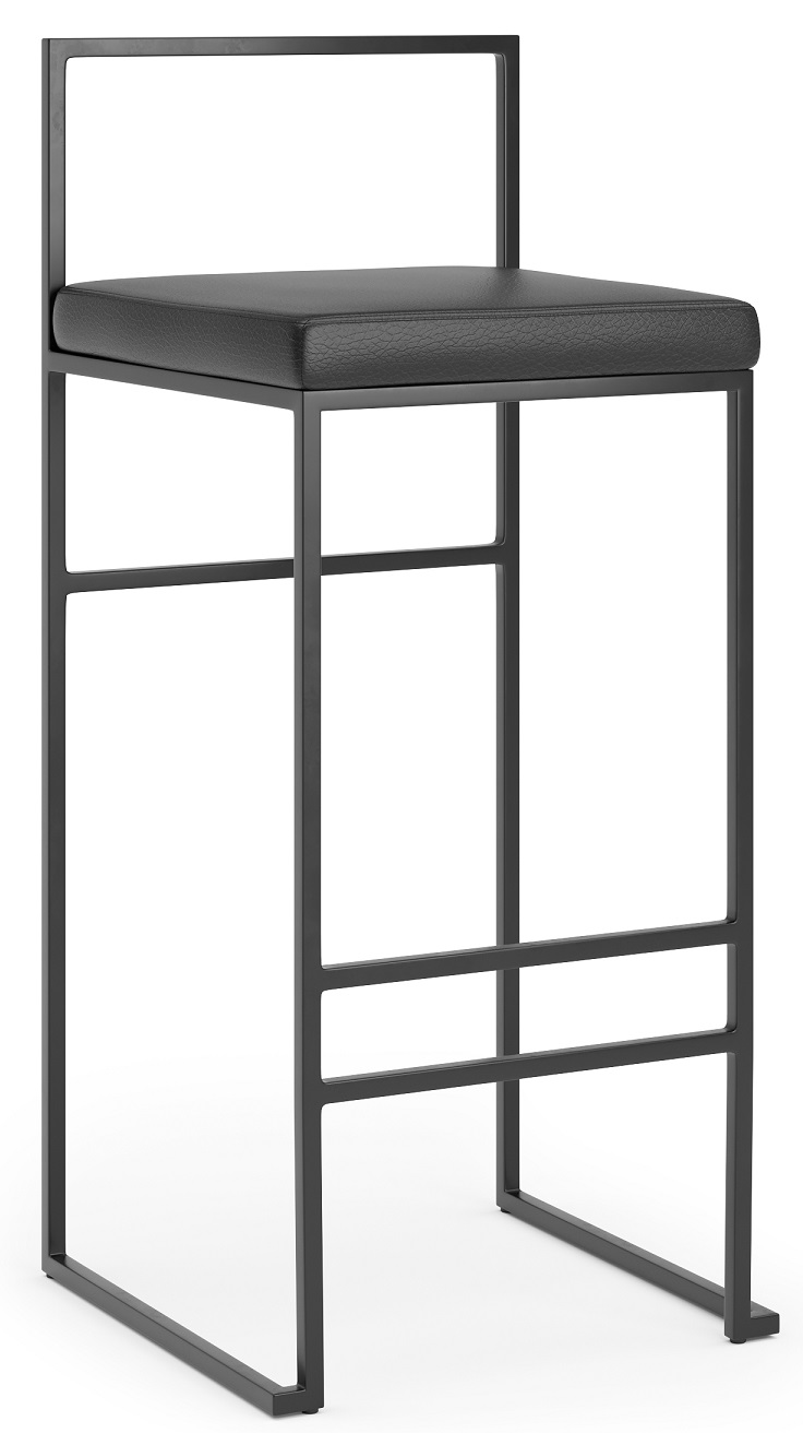 Aston Barhocker - schwarzer PU / schwarz + M�belf��e