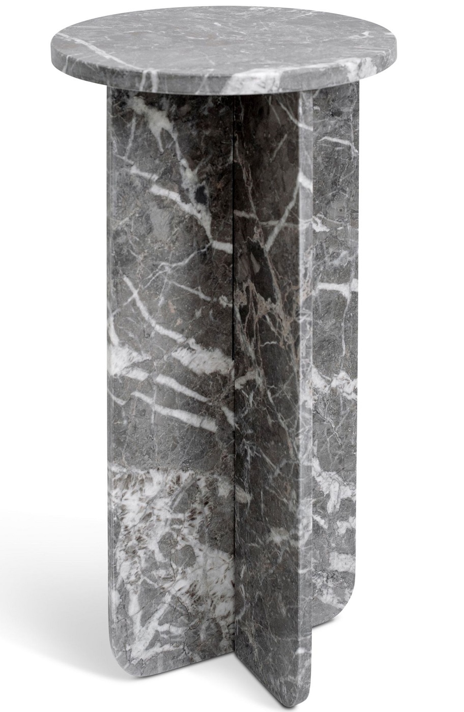 Ebener Sockel aus grauem Marmor, H�he 75 cm