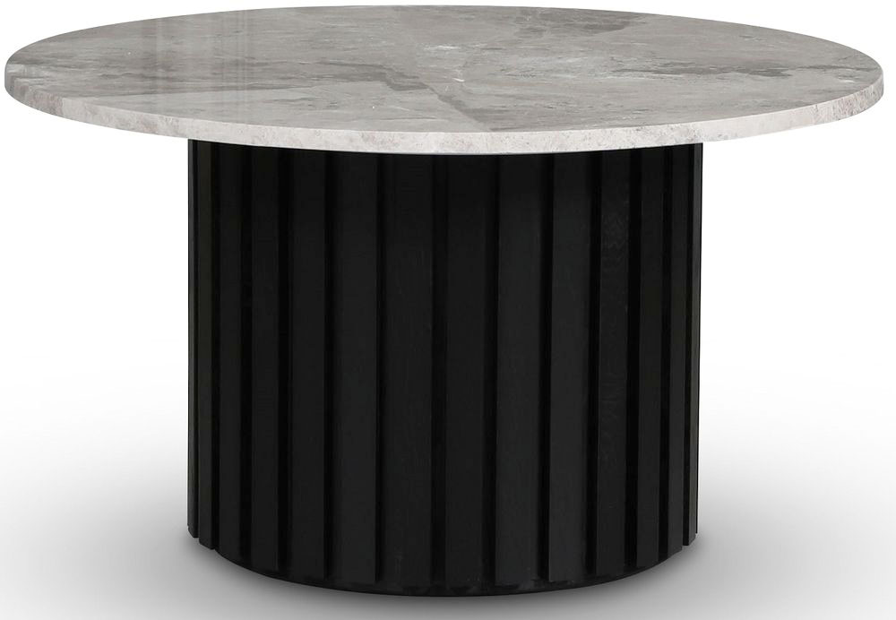 Sumo Couchtisch aus Marmor �85 - Schwarz gebeizter / graubeiger Marmor