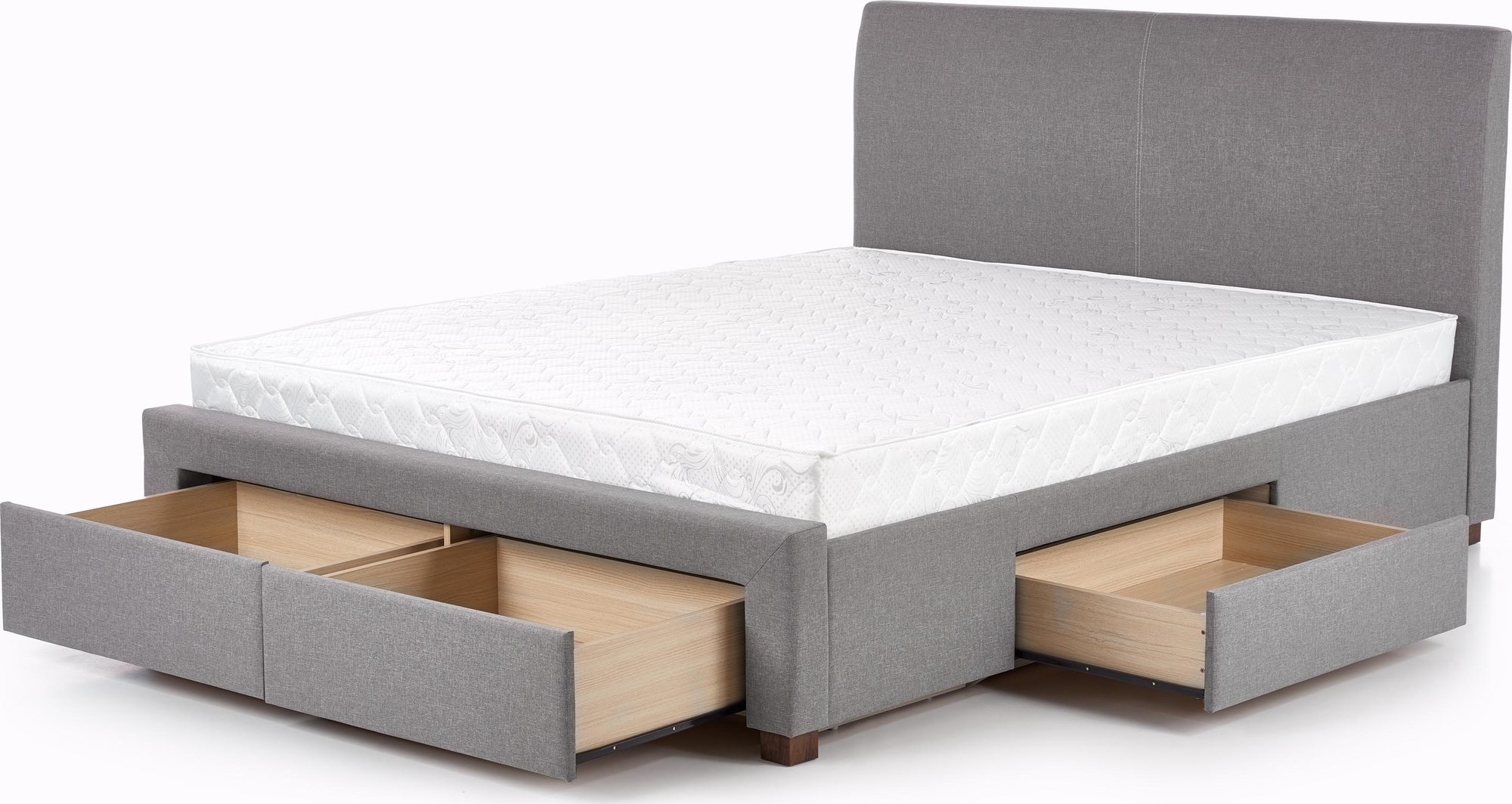 Arijana 180x200 cm grauer Bettrahmen mit Stauraum