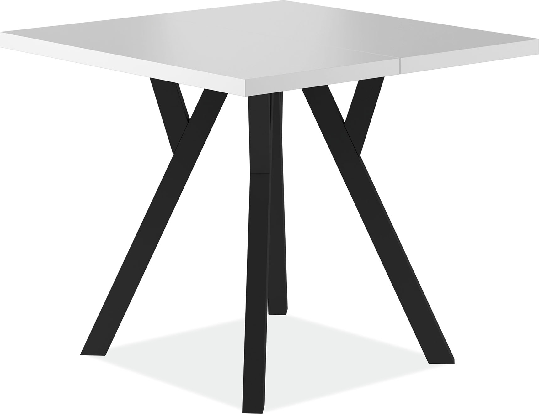 Merlin ausziehbarer quadratischer Esstisch 90x90-240 cm - Wei�/Schwarz